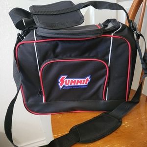 SUMMIT Racing Equipment Canvas Bag Insulated Lunch Bag, Black and Red  NEW